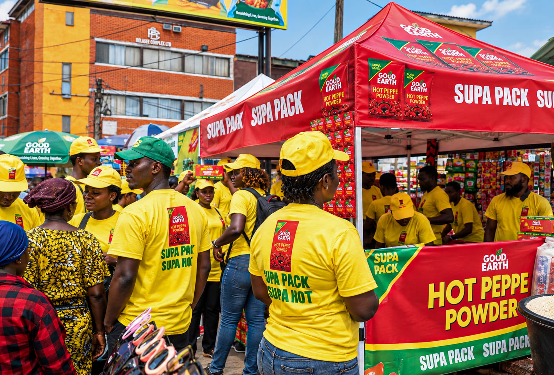 Market Vendor Stall in Active Trade